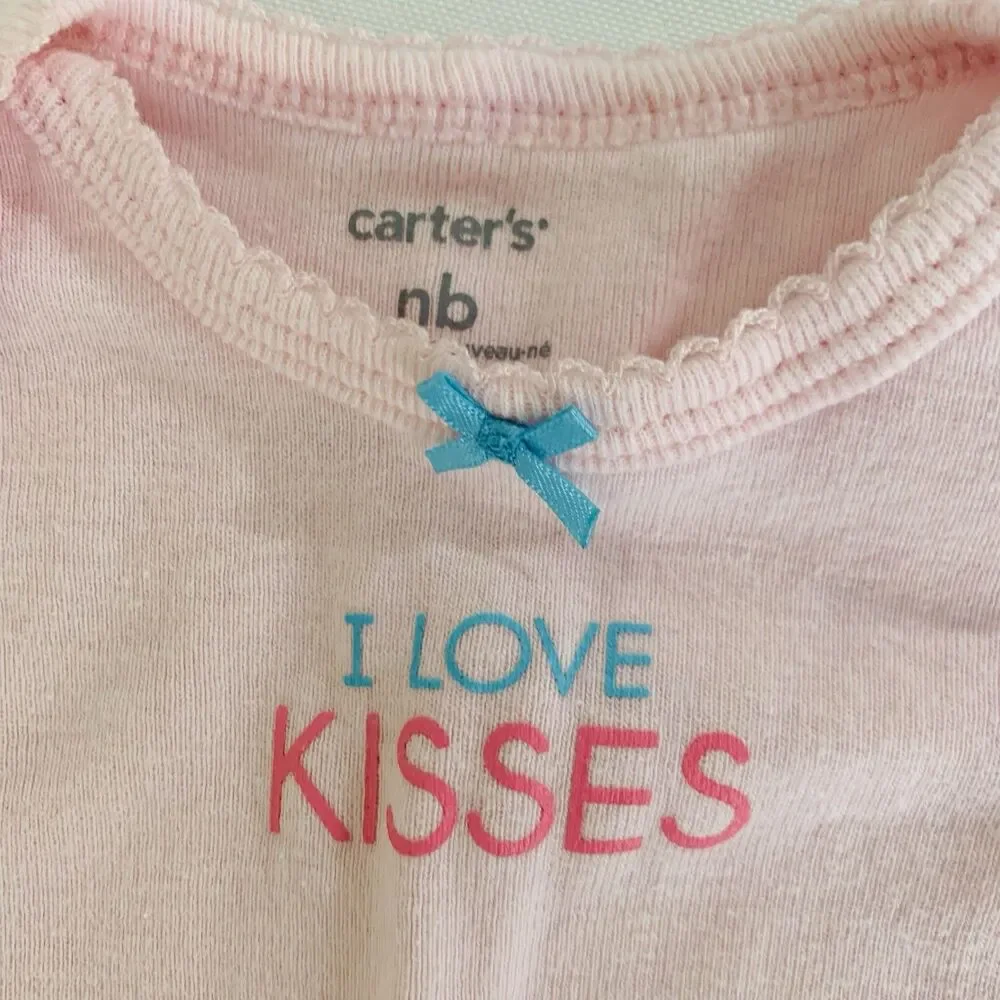 Bodysuits Set of 2 Baby Girl Newborn NB Pink‎ Green Bee Foldover Casual Cotton